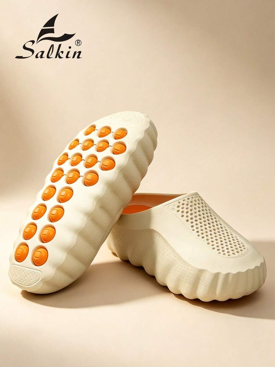 Salkin Designer Mind001 男款訊息拖鞋 卡其色 22 個吸震節點 厚底拖鞋 男用 提升賽前狀態 適合運動員賽前或賽後訓練鞋 男款休閒鞋 舒適鞋履 街頭與居家時尚 日常涼鞋 夏季度假風格沙灘拖鞋 - 卡其色 - 查看 1