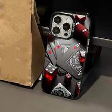 [Shipped From Local Within 24 Hours]Phone Case - A Black Acrylic Full Coverage Shockproof Card Design Case - Silver - View 2