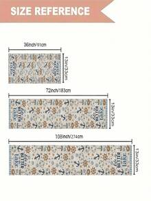 1pc Anchor Sailboat Rudder Pattern Table Runner, Ocean Style, Summer Home Kitchen Decor Table Runner, Table Runner Placemat Pillow Set, Suitable For Summer Home Kitchen Decor And Party Decoration - Multicolor - View 3