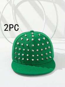 1pc New Rivet Design Fashion Versatile Baseball Cap, Sparkling Fabric Rhinestone Decor, Party Wear,Summer,Beach,Hat - Multicolor - View 35
