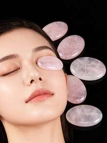 1/2/4/6/8/10 Stück Rosa Stein Massage Augenpads Hautpflege Werkzeug Augenmaske Kalt-/Warm-Massage geeignet für Zuhause Büro Lässig Outdoor Reisen tragbare Verwendung (Produkt ist reiner Naturstein, schwarze Flecken sind normal und beeinträchtigen die Produktfunktion nicht) - Verschiedenfarbig - Übersicht 2