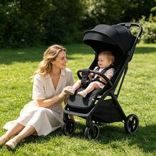 Lightweight Stroller, Foldable Stroller, Extended Sun Canopy With Zipper, One-Touch Series, Adjustable Backrest, Easy To Carry, Ideal For Travel - 黑色 - 查看 9