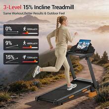 CURSOR FITNESS 4 IN 1 Treadmills For Home With 15% Incline, 3.0HP Quiet Foldable Treadmill With Handle Bar Up To 300lbs Capacity, 7-Layer Shock-Absorbing. - US B Type Plug(110-127V) - View 9