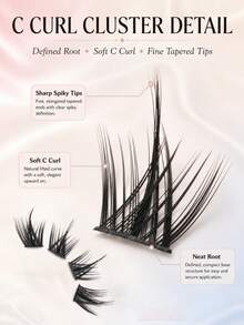156 Clusters Manga Lash Clusters, C Curl 9-11mm Mixed Length Individual False Eyelashes, Handmade Reusable Black Band DIY Lashes With 0.05mm Ultra Thin Band,Suitable For Daily DIY At Home, Daily Commuting, Dating, Parties, Holiday Gifts. - View 5