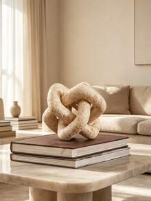 Resin Knot Sculpture, Modern Abstract Chain Statue, Suitable For Living Room Coffee Table, Bookshelf And Entryway Console, Nordic Style Interior Aesthetic Minimalist Home Decor - 1PC - View 4