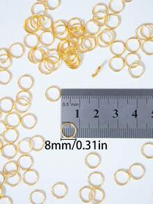 30/100/500/1000pcs/Set Cincin Lompat Terbuka Stainless Steel Emas 8mm, Cincin Lompat yang Dapat Digunakan Kembali, Cincin Lompat Terbuka untuk Pembuatan Perhiasan, Konektor O-Ring DIY untuk Perlengkapan Perhiasan, Grosir Komponen Material Perhiasan - Cincin Ganda Emas - View 2