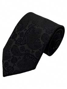 1PC Fashion Business Formal Versatile Elegant Tie, Suitable For Business Workplace, Party, Interview, Commute, Wedding - Black - View 12