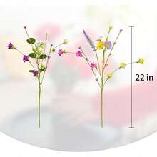 1-12pcs Colorful Spring Floral 17 Inch Spring Flower Stems Rustic Wildflower Bouquet Summer Flower Sprigs With Daisies, Suitable For Vase, Tabletop, Indoor, Wedding, Party - Multicolor - View 3