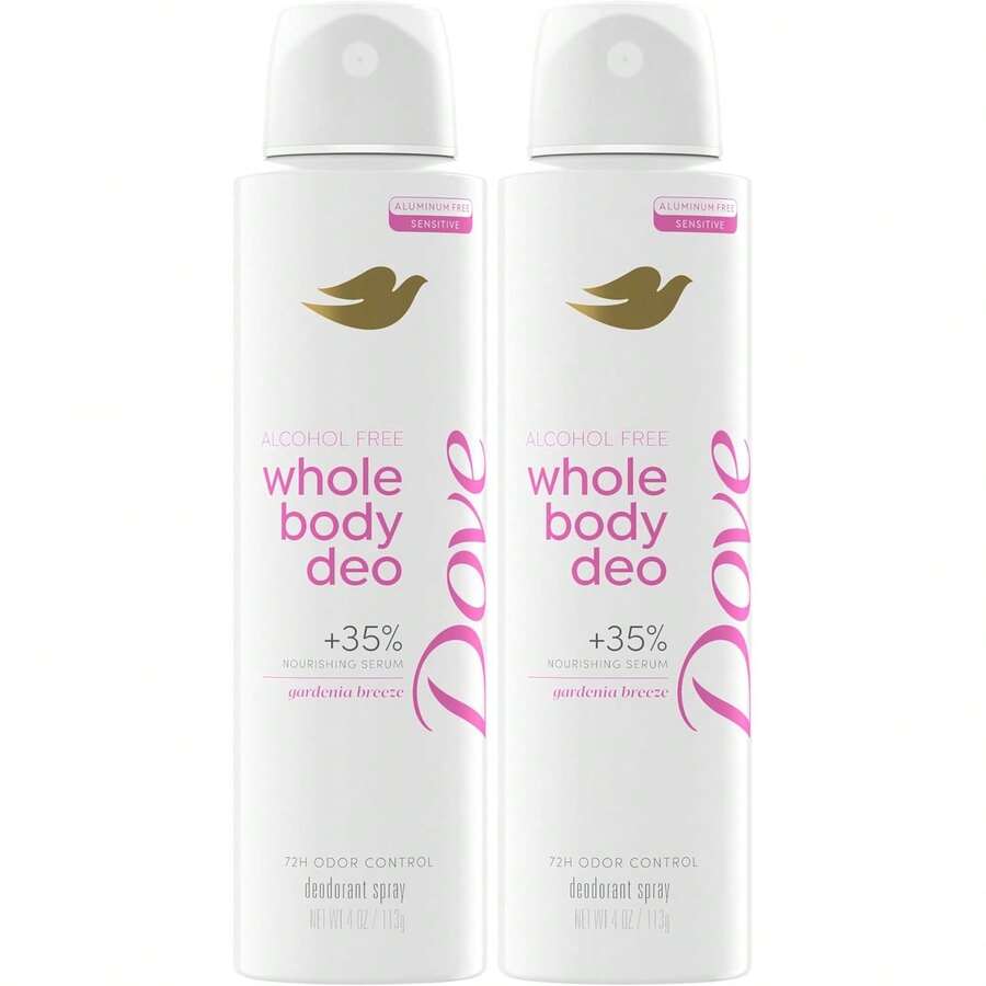 Dove Whole Body Deo  Free Deodorant Spray For Women Gardenia Breeze 4 Oz (Pack Of 2) Variant 2 - 4盎司(2包) - 查看 1