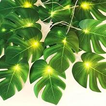 電池供電（不含電池）LED 龜背葉燈串，綠葉，適用於花園、陽台、婚禮、季節性裝飾、家居裝飾、庭院、戶外、牆壁、圍欄等 - 龜葉 - 查看 10