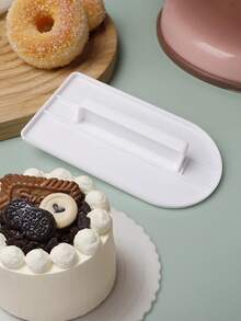 1PC Cake Cream Surface Smoother With Handle, DIY Baking Tool Fondant Tool, Cake Batter Scraper Cream Spatula, Home Kitchen Baking Gadget - Mint Blue - View 10
