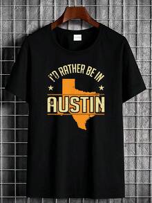 a camiseta con temática de Texas. Ropa de diseñador casual y transpirable para hombre. Prenda estampada elástica, versátil, suave, cómoda, de estilo unisex. Camiseta moderna para uso diario. - Blanco - Ver 6