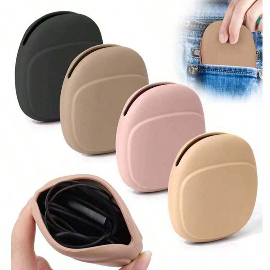 1 pieza Bolsa de almacenamiento multifuncional de silicona portátil, puede almacenar lápiz labial, auriculares inalámbricos, cable de auriculares, monedas, artículos pequeños, adecuada para el hogar, regalo, vacaciones y festividades (Halloween, Navidad, etc.) y otras ocasiones