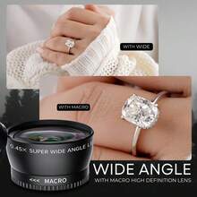 1pc 0.45x Professional HD Wide Angle Lens (With Macro Section) Compatible With ///Pentax And Other 58mm Interface Cameras - View 5