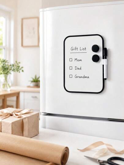 Handheld Magnetic Reusable Whiteboard Set With Pen And Magnetic Clips, 6" X 8" Portable Whiteboard With Pink, Black Or White Frame - Suitable For Refrigerator Message Board, Gift Planning Board And Memo Board, Back To School Supplies