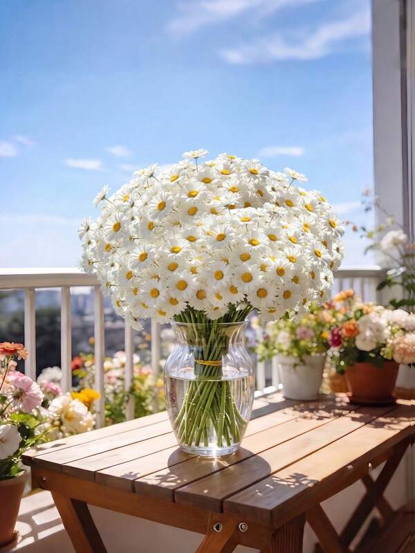 12pcs White Yellow Center Artificial Daisy Flower Heads, Home & Photography Decoration, Suitable For Wedding Bouquets, Home Decor, Office Arrangement, Table Centerpiece, Garden Decor, Party Decoration, Party, Office Decor, Indoor & Outdoor Use