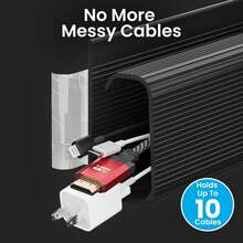 No-Drill Self-Adhesive Under-Desk Cable Tray, Hidden Desktop Wire Storage Slot, Large Capacity Professional Cable Organizer - PVC Invisible Slot Manager, No Drilling Installation, Suitable For Home, Office, Desk, Bedroom, Living Room Cable Storage. Neat And Beautiful Room Decor Cable Tray, Space-Saving Practical Office Desk Accessory, Cable Management Men's Tool Accessory, Essential College Dorm Room Desktop Cable Storage Slot. - Multiple Styles - View 7