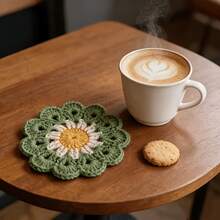 Set Of 3 Handmade Crochet Coasters For Kitchen And Dining Table Decor - Thick, Heat-Resistant Floral Table Protectors With Crochet Edges, Decorative Fabric Insulators For Hot Cups And Bowls, Rustic Table Accessories - Multicolor - View 7