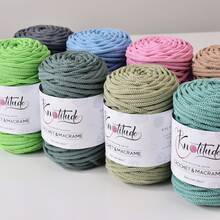 1 Solid Color Cotton Weaving Thread, 4mm And 50m Soft Crochet Hooks, Suitable For DIY Plant Hangers, Bags, And Home Decoration - Multicolor - View 1