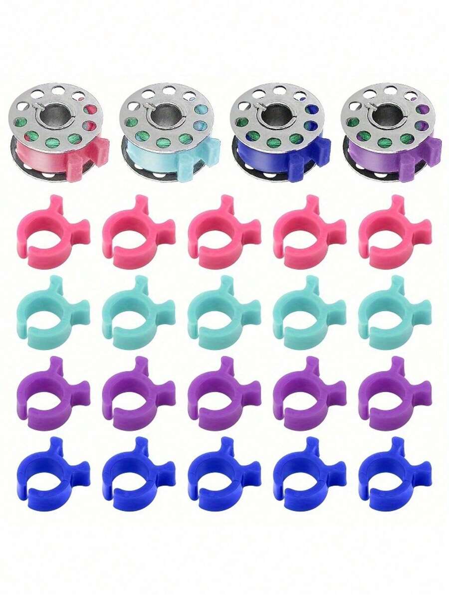 10/5/1pc Heavy Duty Spool Clamp Protector With Threaded Lock - Fits All Spool Sizes (Inner/Outer Thread) Winding Spool Clamp, Prevents Spool End Detachment, Spool Fixing Clamp, Spool Fixing Roll, Silicone Spool Ring - Multiple Styles - View 1