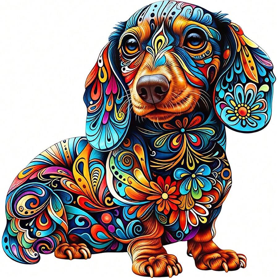 1/2/3PCS Colorful Pattern Dachshund Heat Transfer, Mexican Style Colorful Floral Pattern Heat Transfer, Vinyl Print, Heat Transfer Sticker, Iron-On Transfer Sticker Decal - Suitable For Pillows, DIY, Backpacks, T-Shirts, Canvas Bags, Sweatshirts, Jeans, T-Shirts, Clothing, Sewing Supplies