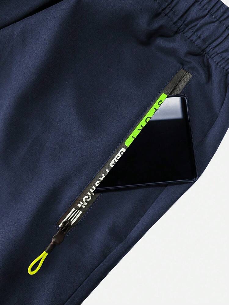 Women's Outdoor Sports Long Pants Spring Autumn Solid Color Multi-Pocket Cargo Pants Straight Leg Zipper Sweatpants - Royal Blue - View 6