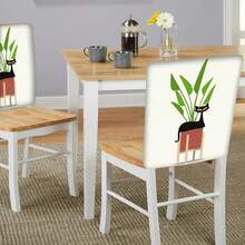 2/4/6pcs Set, Home Decor, Printed Linen Chair Covers, Suitable For Daily Home Decoration, Living Room, Dining Room, Garden, Hotel Restaurant, Holiday Party, Friends Gathering, Washable Polyester Material, Dining Chair Seat Covers - Multicolor - View 4