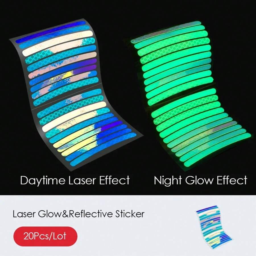 Set Of 2040 Reflective Bicycle Stickers, Warning Stickers For Wheels, High Intensity Luminous Film For Night Use, Universal For Bicycles, Motorcycles And Cars, Reflective Labels. - Beige - View 1