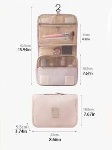 1pc Makeup Storage Bag, Minimalist Multi-Layer Toiletry Organizer Bag, Suitable For Travel And Bathroom, Perfect For Vacation Beach, Bathroom Series, Bedroom Series, Large Capacity Design - Multicolor - View 3