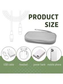 1pc Portable Cable Organizer Bag, Multi-Functional Storage Pouch, Suitable For Power Bank, External Hard Drive, Charger, Earphones And Phone Accessories. Unisex Travel Essential, Ideal For Business Trips, School And Students' Daily Storage - View 3
