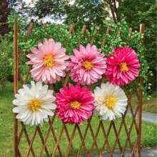 A 20-Centimeter Handmade Daisy Paper Flower Ball Party Backdrop Decoration Set, Composed Of Pink, Rose-Pink, Peach And White Mixed Paper Balls. Suitable For Wedding Backdrops, Birthday Party Center Decorations And Seasonal Flower Decorations. - Multicolor - View 9