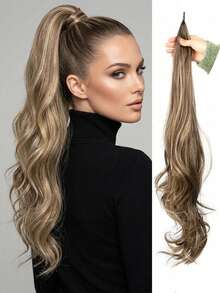 32-Inch Long Wavy Ponytail Wig, Available In Multiple Colors, Curly Style, Suitable For Women's Everyday Party Hairstyle Makeovers. - Multicolor - View 16