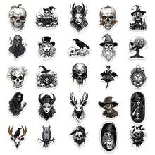 50pcs Vintage Skull Stickers For Phone Case, Luggage, Skateboard, Tablet, Diary, Sealing, Halloween Gift - Multicolor - View 7