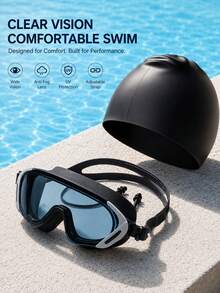 Adult Large Frame Swimming Goggles - Anti-Fog, Waterproof, 180° Wide Angle Unisex Swimming Goggles, Suitable For Pool And Open Water - Black - View 10