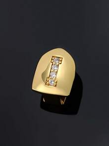 1pc Letter Zirconia Gold Tooth Cap Hip Hop Single Tooth Grill Personalized Versatile Side Tooth Decor Suitable For Men And Women - 26-letter Tooth Ornament - View 23