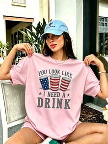 T-Shirt With Large Jesus Print - Loose Fit - Relaxed And Comfortable Style - Pink 1 - View 1