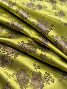 A Piece Of Brocade Silk Fabric With Floral Patterns, A High-Quality Material Suitable For Handcrafting. - Multicolor - View 5