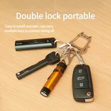 Cat Shaped Outdoor Keychain, Stainless Steel Portable 4pcs S-Shaped Quick Release Cute Hooks, Multi-Function Stainless Steel Quick Detach Keychain, Outdoor Travel Backpack Accessory, Key Water Bottle Equipment Hook - Multicolor - View 7