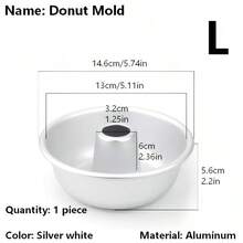 1/4 Pcs Anodized Aluminum Donut Mold - Round Tube Cake Pan For Baking - S/M/L/XL Sizes - Multicolor - View 15