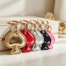 Llavero de cuero PVC 3D con forma de pica, portatarjetas de acceso, funda protectora para AirTag, colgante para bolso, regalo creativo, colgante para llaves de coche - Multicolor - Ver 3
