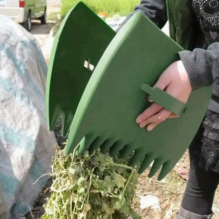 Rastrillo de hojas de plástico resistente, adecuado para la recolección de desechos del patio, limpieza de basura del jardín, equipado con cuchillas de rastrillo, ligero y recolección rápida, adecuado para el mantenimiento del césped, trabajo de patio en primavera y otoño, limpieza de desechos de hierba y rastrillado del jardín - colocar - Añade 9