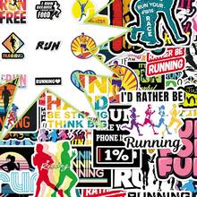 50pcs Outdoor Sports Cartoon Creative Running American Silhouette Decorative Skateboard Storage Box Stickers - Running - View 3