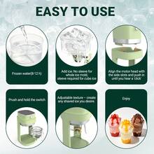 Shaved Ice Machine, With Adjustable Buttons, Electric Ice-Making Function, Capable Of Producing Delicious Fluffy Ice Cream, Snow Ice And Granular Crushed Ice. Suitable For Birthday Parties, As A Gift, It Is A Must-Have For Summer! Made Of PP Material - Mint Green - View 4