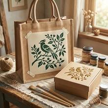 4pcs Reusable Bird And Branch Stencil - Natural Floral Pattern Stencils, Suitable For Wall Art, Fabric Painting, Scrapbooking, Can Be Paired With Chick, Cardinal, Sparrow And Branch Designs, Used For Home Decor, Furniture And Canvas Crafts - Bird Template - View 8