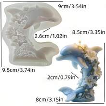 SUPWANPENG 1pc Resin Silicone Mold Lily Flower Jumping Dolphin Shape DIY Handmade Casting Mold For Making Ornaments, Candles Compatible With Resin, Plaster, Clay, Cement, Concrete Desktop Atmosphere Decor Mold, Perfect For Home Decor, Valentine's Day, Mother's Day, Father's Day, Christmas Gift Handmade Mold - NO BW269 Mold - View 10