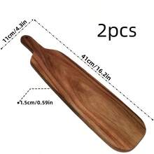 Long Handle Kitchen Cutting Board, Thick Kitchen Utensil, Solid Wood Material, Table Decoration Board, Home Kitchen Tray, Rustic Style Kitchenware, Suitable For Kitchen, Dining Room, Camping, RV, Essential For Camping And RV Travel - Wood Color - View 11
