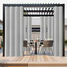 FLYINGCURTAINS 1pc Indoor/Outdoor Waterproof Curtain Panel - Insulated, UV Protection & Blackout, Grommet Top, Suitable For Patio, Gazebo, Porch, Sold Individually (Multiple Colors And Sizes Available) - white ash - View 3