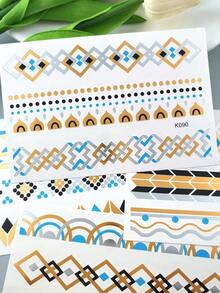 4 Sheet Tattoo Sticker Temporary Tatoos Bronzing Tatoo Gold Silver Arm Body Attoo Cool Bracelet Summer Gir Dlv Golden Fashion Tattoos Ling Sticker - Multicolor - View 7