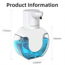 DONASIRA Dispenser Sabun Otomatis Inframerah Cerdas Tanpa Sentuh Kapasitas Besar 420ml, Pompa Dispenser Cepat Busa Cair Tanpa Sentuh, Mesin Cuci Tangan Elektrik, Perangkat Cuci Tangan Sensor, Tangki Air Transparan, Bahan Plastik ABS, Tahan Air IPX5, 4 Tingkat Pencahayaan yang Dapat Diatur untuk Volume Busa/Cairan, Cocok untuk Dapur dan Kamar Mandi, Produk Baru untuk Musim Semi - Berbagai warna - View 4