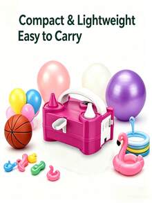 1pc Portable Electric Balloon Inflator, 220V-240V 400W Electric Balloon Air Pump, Suitable For Party Balloon Decoration - EU C Type Plug(220-240V) - View 8